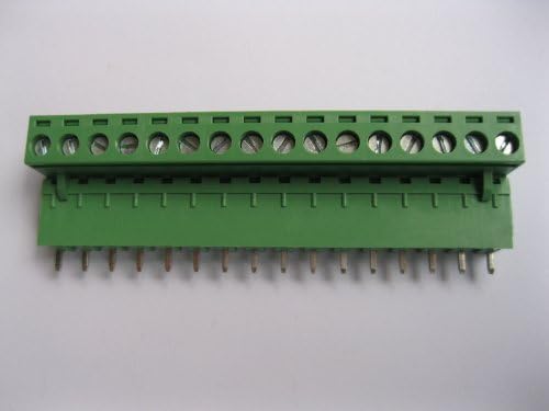 5 Adet Pitch 5.08 mm 16way / pin Vidalı Terminal Bloğu Konnektörü w / Düz pin Yeşil Renk Takılabilir Tip Skywalking
