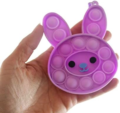 Klipte 1 Küçük Tavşan Kabarcık Popper Oyuncak-Paskalya Sepeti Kabarcık Pop Fidget oyuncak-Silikon itme Poke Kabarcık