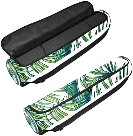 RATGDN Yoga Mat Çantası, Yeşil Yapraklar egzersiz yoga matı Taşıyıcı Tam Zip Yoga Mat Taşıma Çantası Ayarlanabilir
