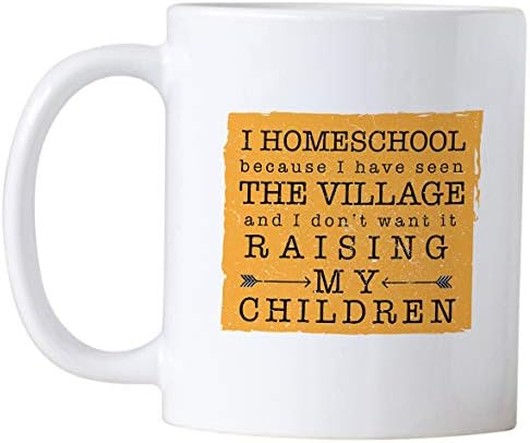 Casitika Evde Okuyorum Çünkü Köyü Gördüm. Evde Öğretmen Mizahı 11 oz Kupa. Evde eğitimciler Anne veya baba için Hediye