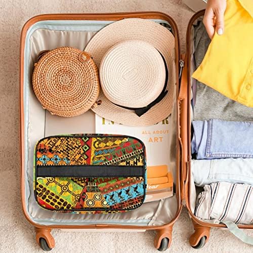 Asılı Seyahat makyaj çantası, Taşınabilir Makyaj Organizatör, Kozmetik Tutucu Fırça Seti, Vintage Kolaj Sanat Etnik