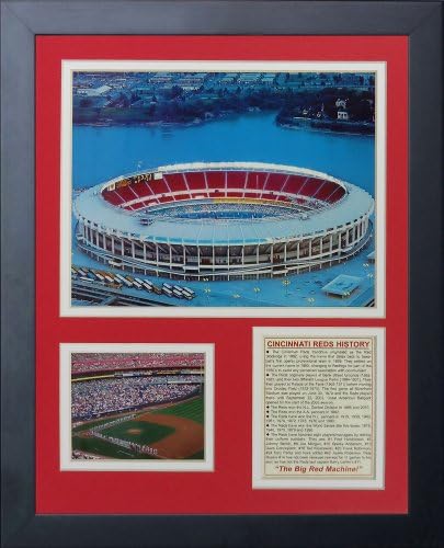 Efsaneler Asla Ölmez Cincinnati Reds Riverfront Stadyumu Çerçeveli Fotoğraf Kolajı, 11 x 14 inç, (11328U)