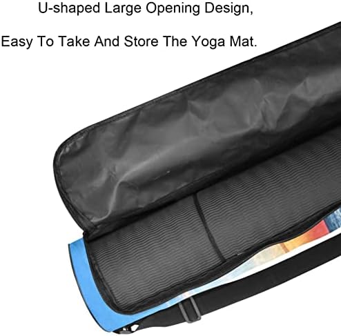 Yoga Mat Çantası, Mavi Deniz Suyu ve Gün Batımı Plaj Egzersiz Yoga matı Taşıyıcı Tam Zip Yoga Mat Taşıma Çantası Ayarlanabilir