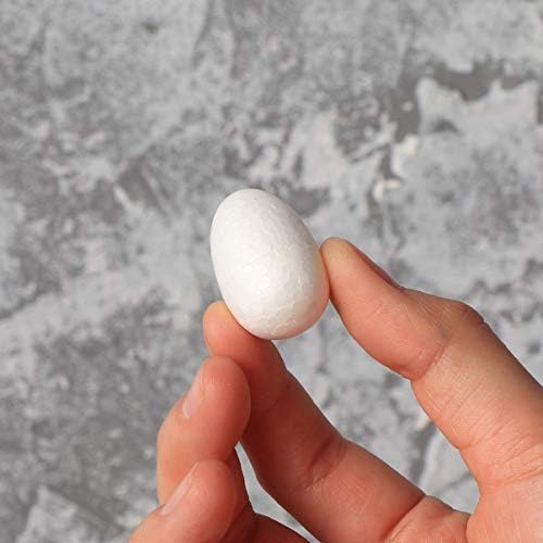 GANAZONO 50 pcs Beyaz Zanaat Yumurta Pürüzsüz Paskalya Zanaat Köpük Yumurta Köpük Topları için Bahar Paskalya Noel