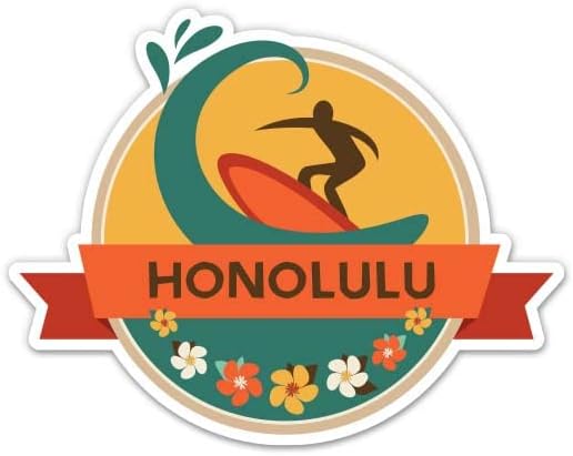 Honolulu Hawaii-3 vinil yapışkan-Araba Laptop için Su Şişesi Telefon Su Geçirmez Çıkartma