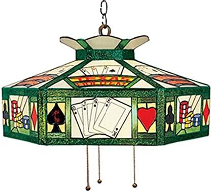 NIUYAO asılı ışık vitray Tiffany lamba tarzı Poker Kart Desen sarkıt aydınlatma Art Deco dekorasyon asılı lamba aksesuarı