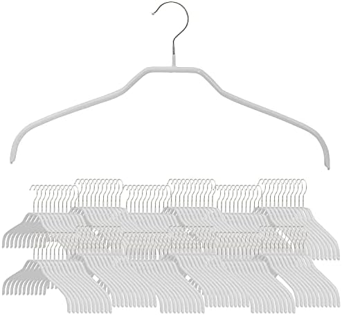 Mawa Reston Lloyd Siluet Serisi Kaymaz Tasarrufu giysi askısı Gömlek ve Elbiseler için, Stil 41 / F, 140 Set, Beyaz