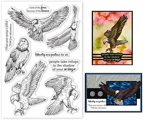 GLOBLELAND Kartal Temizle Pullar Hayvan Kuş Motivasyon Kelimeler Silikon Temizle Damga Mühürler Kart Yapımı için DIY