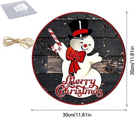 Çelenk ile Kar Noel Kardan Adam Yay Ahşap Kolye Tatil Parti Sundurma Dekorasyon Asılı Kişiselleştirilmiş Dekorasyon