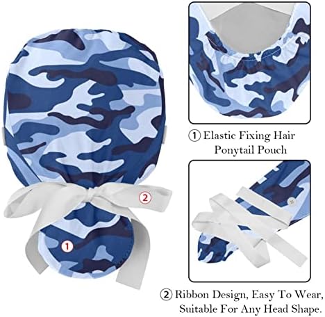 Kamuflaj 2 adet ayarlanabilir kabarık şapka düğmeleri ve ter bandı şerit kafa kravat kapakları