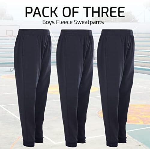 Güç İleri Erkek Gençlik Sıcak Polar Elastik Bel Joggers Sweatpants 3 Paket