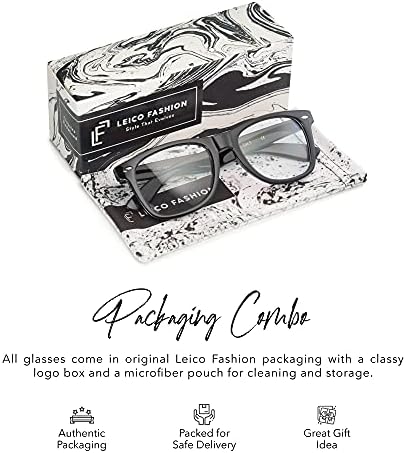 LEICO MODA Şeffaf Lens Reçetesiz Retro Nerd Gözlük Erkekler Kadınlar için-Cosplay Kostüm Sahte Gözlük