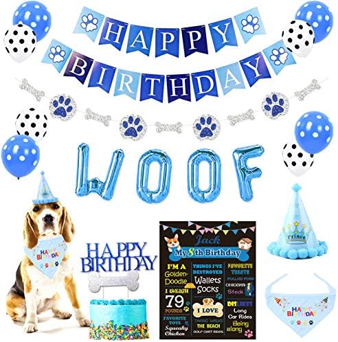 Parti İnspo Köpek Doğum Günü Partisi Süslemeleri Köpek Doğum Günü Bandana, Köpek Doğum Günü Şapkası, Köpek Doğum Günü