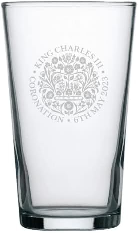 Kazınmış Kral Charles III Taç Giyme Bira bardağı bira bardağı Kraliyet Hatıra, Royalty İsteğe Bağlı Kişiselleştirilmiş