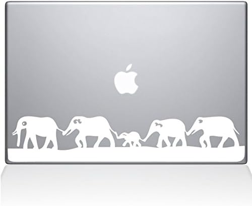 Çıkartma Guru Elephant March MacBook Çıkartma Vinil Çıkartması-15 MacBook Pro ( ve Daha Yeni) - Beyaz (0152-MAC-15X-W)