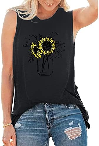 T Shirt Bayan Sonbahar Yaz Kolsuz 2023 Moda Pamuk Ekip Boyun Grafik Cami Tankı Rahat Üst Yelek Gömlek Bayan 7S