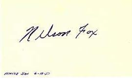 Nelson Fox İmzalı / İmzalı 3x5 Kart J. Spence Kimliği Doğrulandı-MLB İmzaları Kesti