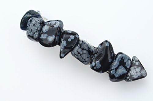 Kar tanesi Obsidiyen taş Fransız Barrette saç tokası