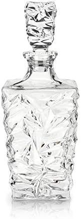 Vıskı Prizma Viski Sürahi, Kurşunsuz Kristal Likör Sürahi, Şık Barware, 1 Set, 850 ml