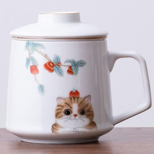 XIALON 430 ml Çin Süzgeç Kahve Kupa Filtre Çay Su Ayırma Fincan Ofis Teacups