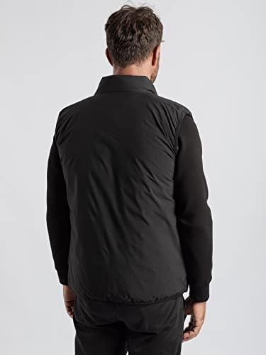 OSHHO Ceketler için Kadın - Erkek Yamalı Çift Yüz Zip Up Yelek Kış Ceket (Renk: Siyah, Boyutu: XX-Büyük)