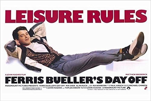 Buyartforless Ferris Bueller's Gün Kapalı Eğlence Kuralları (Matthew Broderick) 24x36 Film Sanat Baskı Posteri