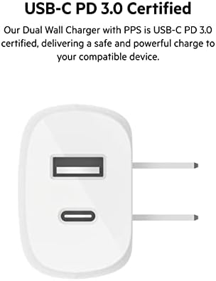 Belkin BoostCharge Pro Flex Örgülü USB Tip C'den C'ye Kablo ve 37 Watt USB C Duvar Şarj Cihazı - Güç Dağıtımı 25W