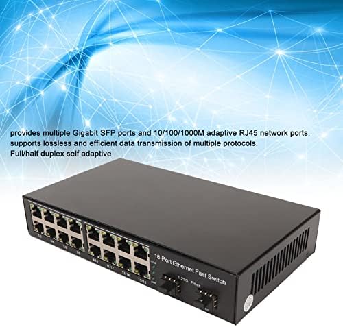 DAUERHAFT Gigabit Ethernet Anahtarı, 16 Optik Bağlantı Noktası 2 120 km'ye kadar Elektrik Bağlantı Noktası, Rj45 Ağ