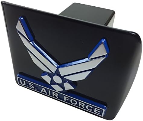 Siyah Metal Bağlantı Kapağında Hava Kuvvetleri Metal Amblemi (Mavi Süslemeli Kanatlar)