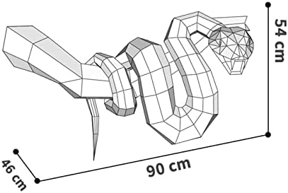 Dev Yılan Görünümlü Yaratıcı Kağıt Kupa Geometrik Origami Bulmaca El Yapımı Kağıt Heykel 3D Kağıt Modeli DIY Duvar