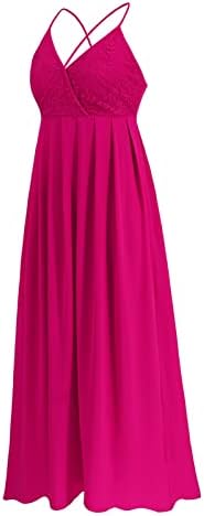 ıCODOD Elbise kadın 2023 V Boyun Balo yaz elbisesi Spagetti Kayışı Kolsuz Yüksek Bel Plaj Elbiseleri Kadınlar için