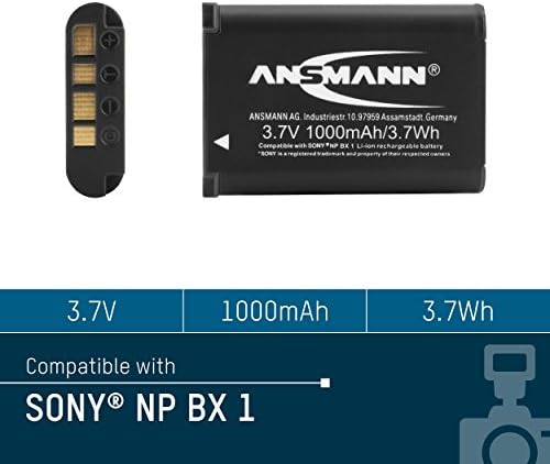 Ansmann 1400-0041 3.7 Volt A-Son NP-BX1 1000 mAh Lityum Yedek Pil Sony DSC-RX1, DSC - RX100 ve HDR-AS15