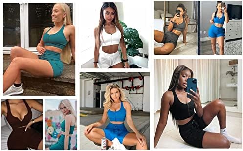 DONYKARRY Kıyafetler Egzersiz Spor Setleri Kadınlar için 2 Adet Dikişsiz Koşu Kısa Uzun Kollu Yoga Spor Giyim Seti