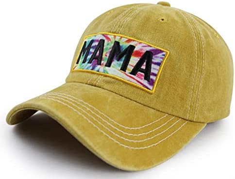 Kadınlar için Mama Şapkalar, Komik Ayarlanabilir Yıkanmış Denim Pamuk Vintage İşlemeli Anne Beyzbol Şapkası