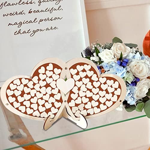 NEARTİME Ahşap Düğün Malzemeleri Çift Kalp Işareti Masa Dekorasyon Yaratıcılık Ahşap Aşk Düğün Parti El Sanatları