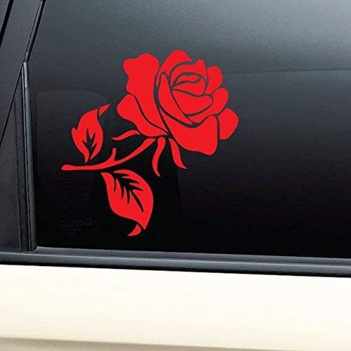 Gül Vinil Çıkartması Dizüstü Araba kamyon tamponu Pencere Sticker-Kırmızı