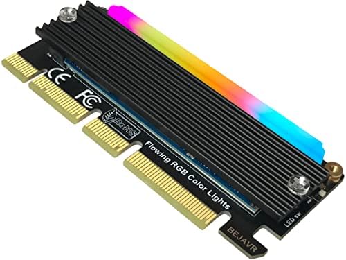 Bejavr M. 2 PCIe NVMe Adaptörü SSD Genişletme Kartı RGB ışık çubuğu ve Alüminyum Soğutucu Çözümü, PCI-Express 3.0