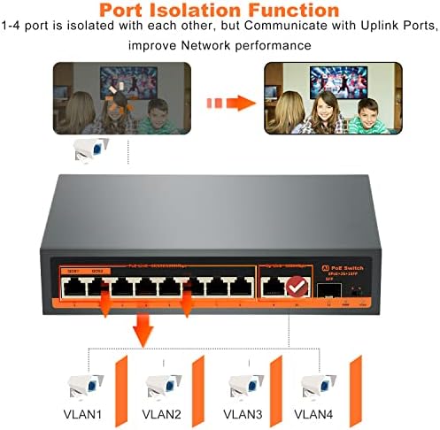 ıenRone 11 Port Gigabit PoE Anahtarı, 8 Port Gigabit PoE 120W + 2 Uplink Gigabit Bağlantı Noktası +1 SFP Bağlantı