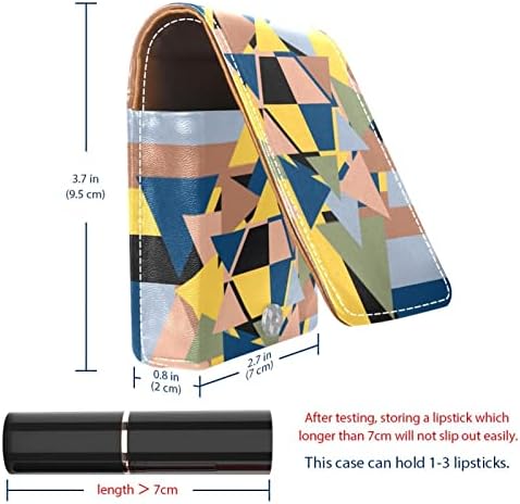 ORYUEKAN Ruj Kılıfı, Sevimli Taşınabilir Makyaj Çantası kozmetik torbası, Ruj Tutucu Makyaj Organizatör, Modern Geometrik