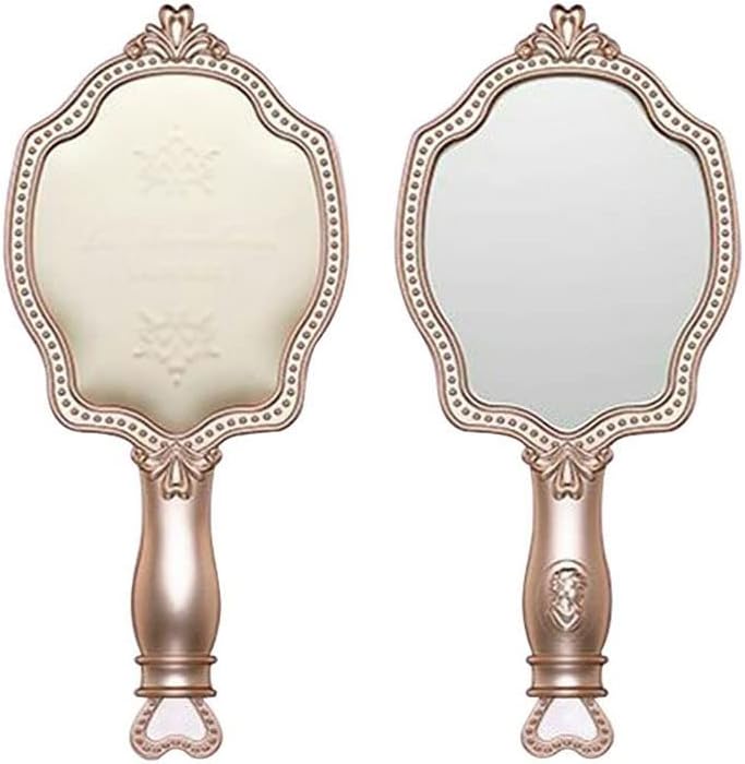 N / A Kızlar Kozmetik Vintage makyaj masası aynası Prenses Mini makyaj el aynası makyaj el Aynası Benzersiz Hediye