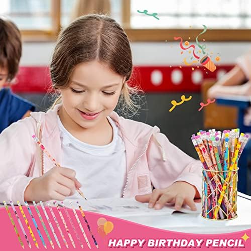 Spakon 120 Pcs Mutlu Doğum Günü Kalemler Renkli Baskılı Doğum Günü Kalemler Öğrenciler için Mutlu Doğum Günü Öğretmen