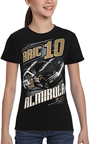 ASFRSH Aric Almirola 10 Gömlek Genç Kız ve Erkek Baskı Kısa Kollu Tee Atletik Klasik Gömlek Crewneck T-Shirt
