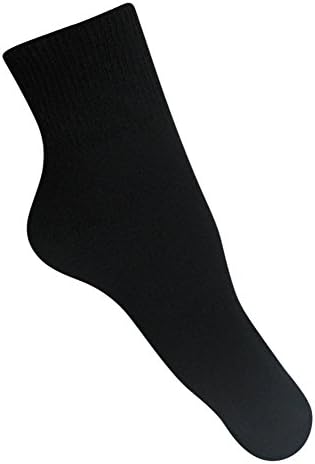 Diyabetik Erkek Ayak Bileği Çorapları (3'lü Paket), 10-13, Siyah, ABD Malı