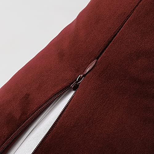 keyshınetex 2 Set Kırmızı Atmak Yastık Kapakları 18x18 İnç Katı Dekoratif Kare Yastık Kılıfları BedCouch Kanepe
