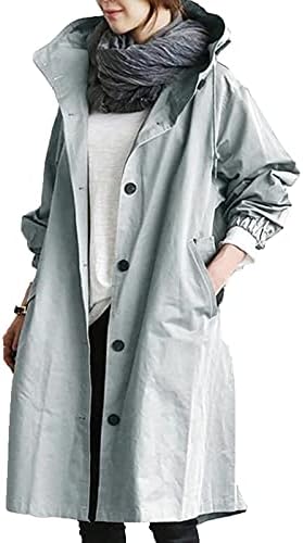 Su geçirmez Basit Uzun Kollu Ceketler Kadın Cep Hoody Fırtına Ceket Gevşek Büyük Boy Düz Renk Polyester