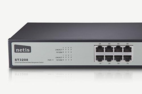 Netıs ST3208 8 10/100Mbps RJ45 Bağlantı Noktaları Hızlı Ethernet Web Yönetim Anahtarı, Otomatik Anlaşma ve Tak ve