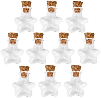 Tomaibaby 20 adet Mini Mesaj Şişe Yıldız Şekilli DIY el işi cam mantarlı şişe Cam Kavanoz Düğün Hediyeleri için Bebek