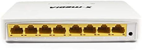 X-MEDİA XM-SW1008D 8 Bağlantı Noktalı 10/100Mbps Hızlı Ethernet Yönetilmeyen Masaüstü Anahtarı, Tak ve Çalıştır