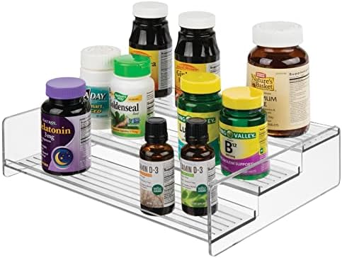mDesıgn 3 Katmanlı Banyo Organizatör Rafı - Vitaminler, Takviyeler için Depolama Rafı-Tezgahlar, Dolaplar, Raflar