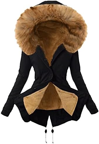 NOKMOPO Ceket Kadın Bayanlar Ceket Kadın Kış Sıcak Kalın Uzun Ceket Kapşonlu Palto Artı Boyutu Ceket